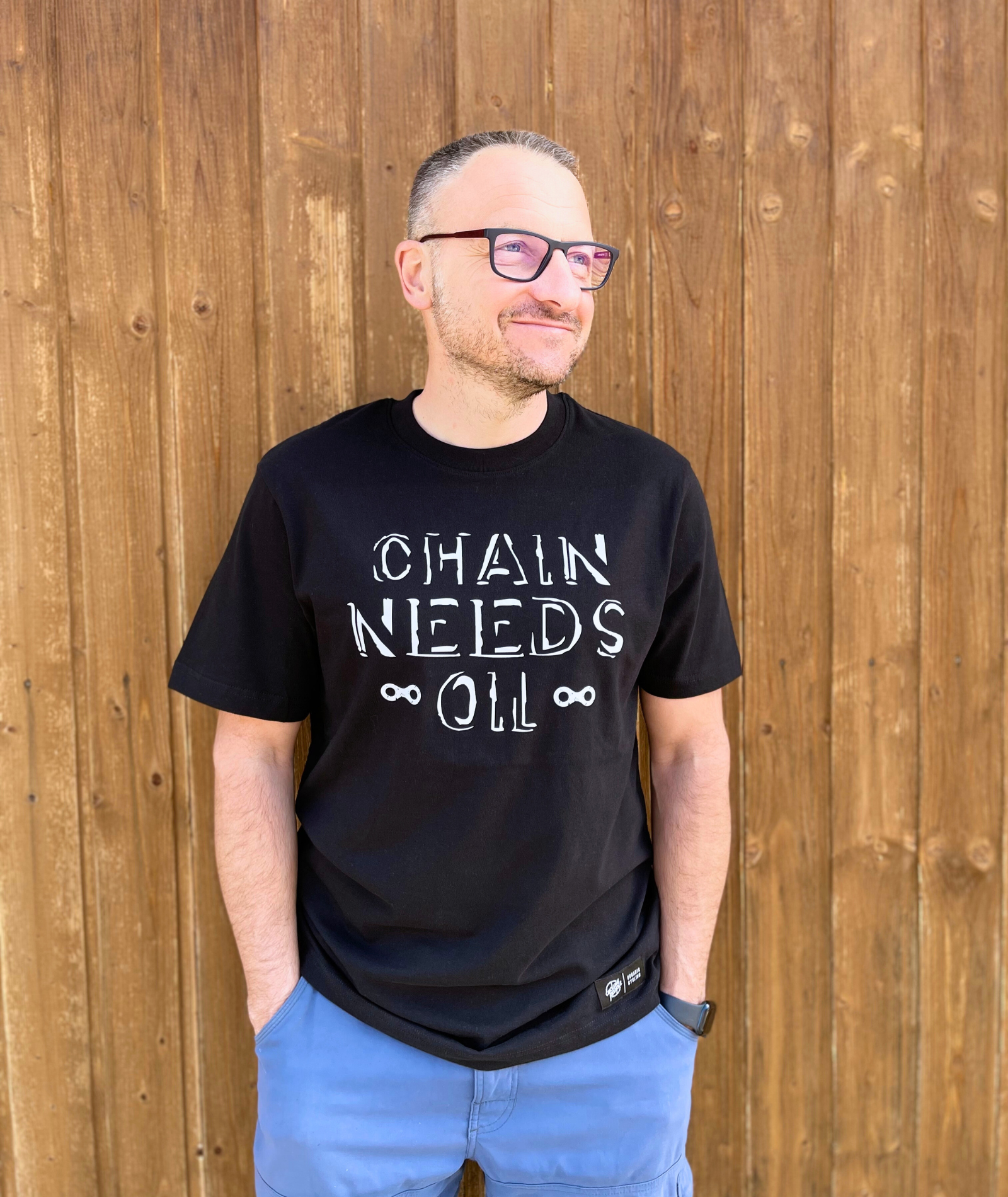 Chain needs oil men's t-shirt